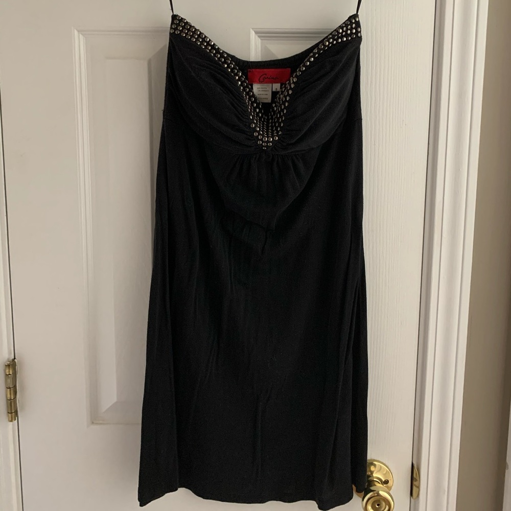 Strapless studded black dress - Picture 2 of 3